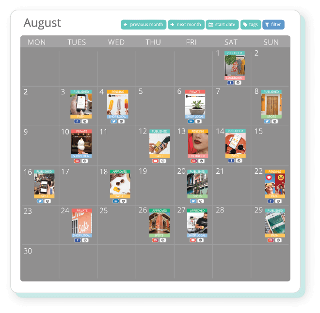 content marketing social media calendar planner