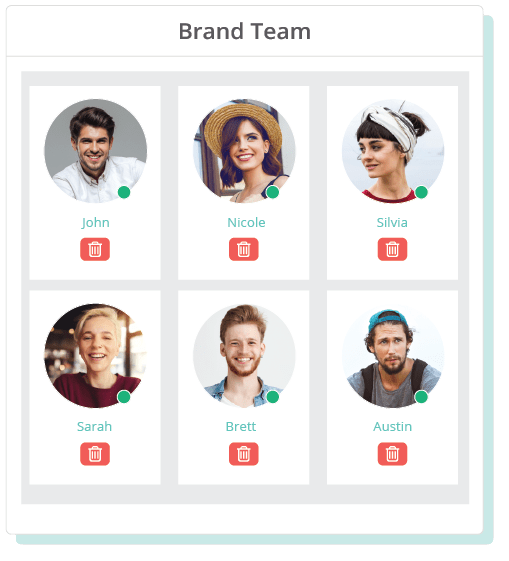 Sharelov allows you to easily manage users’ access rights and group them into brand teams